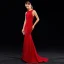 Chic / Beautiful Burgundy Evening Dresses  2019 Trumpet / Mermaid Scoop Neck Beading Sleeveless Sweep Train Formal Dresses