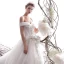 Elegant Ivory 2019 Wedding Dresses A-Line / Princess Off-The-Shoulder Beading Sequins Lace Flower Short Sleeve Backless Royal Train