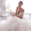 Chic / Beautiful Ivory Wedding Dresses 2019 A-Line / Princess Off-The-Shoulder Beading Lace Flower Short Sleeve Backless Floor-Length / Long
