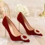 Fashion Red Pearl Rhinestone Wedding Shoes 2021 10 cm Stiletto Heels Pointed Toe Wedding Pumps High Heels