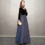 Sjarmerende Svart Stjernehimmelen Selskapskjoler 2019 Prinsesse Høy Hals Suede Glitter Polyester 3/4 Ermer Lange Formelle Kjoler