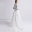 Vintage / Retro Ivory Beach Wedding Dresses 2019 A-Line / Princess High Neck Lace Bow 3/4 Sleeve Sweep Train