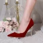 Chic / Beautiful Red Wedding Rhinestone Wedding Shoes 2021 10 cm Stiletto Heels Pointed Toe Pumps High Heels