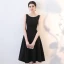 Modest / Simple Black Homecoming 2019 Graduation Dresses A-Line / Princess Scoop Neck Sleeveless Backless Knee-Length Formal Dresses