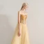 Sexy Gold Prom Dresses 2019 A-Line / Princess Strapless Beading Crystal Sleeveless Backless Floor-Length / Long Formal Dresses
