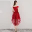 Chic / Beautiful Burgundy Cocktail Dresses 2019 A-Line / Princess V-Neck Sleeveless Ruffle Asymmetrical Formal Dresses