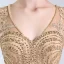 Luxury / Gorgeous Gold Handmade  Beading Evening Dresses  2019 Trumpet / Mermaid V-Neck Crystal Lace Flower Sequins Sleeveless Floor-Length / Long Formal Dresses