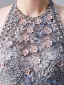 Sexy Bleu Marine Perlage Robe De Bal 2019 Princesse Titulaire Appliques Cristal Faux Diamant Sans Manches Dos Nu Volants en Cascade Longue Robe De Ceremonie