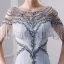 Luxury / Gorgeous Silver Handmade  Beading Evening Dresses  2019 Trumpet / Mermaid Scoop Neck Pearl Tassel Crystal Sequins Short Sleeve Sweep Train Formal Dresses