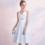 Modest / Simple Ivory Homecoming Graduation Dresses 2018 A-Line / Princess Bow Spaghetti Straps Sleeveless Knee-Length Formal Dresses