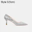 Sparkly Silver Wedding Shoes 2021 Leather Sequins 10 cm Stiletto Heels Pointed Toe Wedding Pumps High Heels