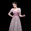 Chic / Beautiful Gradient-Color Candy Pink Evening Dresses  2019 A-Line / Princess V-Neck Glitter Polyester Short Sleeve Floor-Length / Long Formal Dresses