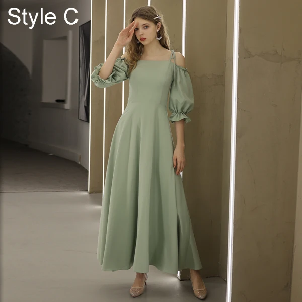 Modest / Simple Sage Green Bridesmaid Dresses 2021 A-Line / Princess Scoop Neck Bow Short Sleeve Backless Bridesmaid Wedding Party Dresses