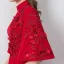 Chic / Beautiful Burgundy Evening Dresses  2019 A-Line / Princess High Neck Beading Lace Flower Appliques Bell sleeves Floor-Length / Long Formal Dresses