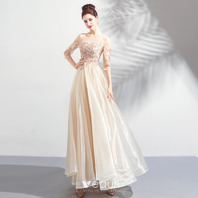 Prom dresses 2019 champagne cheap