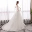 Élégant Ivoire Robe De Mariée 2019 Princesse V-Cou En Dentelle Fleur 1/2 Manches Dos Nu Train De Balayage