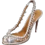 Chic / Beautiful Silver Wedding Shoes 2018 Leather Rhinestone 8 cm Stiletto Heels Open / Peep Toe Wedding High Heels