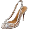 Chic / Belle Argenté Chaussure De Mariée 2018 Cuir Faux Diamant 8 cm Talons Aiguilles Peep Toes / Bout Ouvert Mariage Talons Hauts