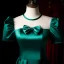 Vintage / Retro Dark Green Satin Prom Dresses 2021 A-Line / Princess Scoop Neck Short Sleeve Backless Bow Floor-Length / Long Prom Formal Dresses