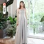 Modest / Simple Grey Satin Bridesmaid Dresses 2021 A-Line / Princess Short Sleeve Backless Floor-Length / Long Wedding Party Dresses