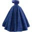 Vintage / Retro Navy Blue Ruffle Prom Dresses 2021 Ball Gown Off-The-Shoulder Sleeveless Backless Floor-Length / Long Prom Formal Dresses