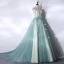 Classy Mint Green Prom Dresses 2021 A-Line / Princess Spaghetti Straps Appliques Lace Flower Sleeveless Backless Floor-Length / Long Prom Formal Dresses
