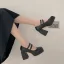 Vintage / Retro Black Street Wear Pumps 2021 10 cm Thick Heels Round Toe Pumps High Heels