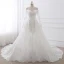 Chic / Belle Robe Boule Robe De Mariée 2017 Manches Longues Appliques Paillettes En Dentelle Trompette / Sirène Détachable Chapel Train