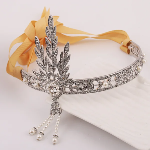 Classique Argenté Accessoire Cheveux 2017 Accessoire Cheveux Mariage Faux Diamant Perle Métal Tiare Accessorize Bijoux Mariage