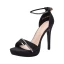 Sexy Noire Soirée Sandales Femme 2021 Faux Diamant Bride Cheville 11 cm Talons Aiguilles Peep Toes / Bout Ouvert Sandales Talons Hauts