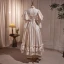 Elegant Champagne Satin Prom Dresses 2023 A-Line / Princess Ruffle High Neck Puffy Short Sleeve Backless Floor-Length / Long Prom Formal Dresses