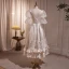 Chic / Beautiful Prom Dresses 2023 A-Line / Princess Scoop Neck Puffy Short Sleeve Backless Floor-Length / Long Prom Formal Dresses