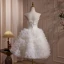Chic / Beautiful White Satin Ruffle Short Party Dresses 2024 A-Line / Princess Strapless Sleeveless Backless Cocktail Party Evening Party Formal Dresses