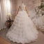Élégant Ivoire Perlage En Dentelle Fleur Volants en Cascade Robe De Bal 2024 Robe Boule Bretelles Spaghetti Sans Manches Dos Nu Longue Promo Robe De Ceremonie