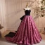 Fashion Fuchsia Ruffle Flower Prom Dresses 2024 Ball Gown Strapless Sleeveless Backless Bow Court Train Prom Formal Dresses