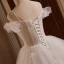 Charming Light White Beading Lace Flower Appliques Wedding Dresses 2024 Ball Gown Spaghetti Straps Sleeveless Backless Floor-Length / Long Wedding