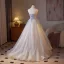 Chic / Beautiful Sky Blue Beading Pearl Sequins Prom Dresses 2025 Ball Gown Strapless Sleeveless Backless Floor-Length / Long Prom Formal Dresses