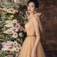 Chic / Beautiful Champagne Sequins Homecoming Graduation Dresses 2021 A-Line / Princess V-Neck Sleeveless Sash Tea-length Formal Dresses