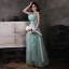 Elegant Mint Green Glitter Prom Dresses 2021 A-Line / Princess Strapless Beading Lace Sleeveless Backless Floor-Length / Long Prom Formal Dresses