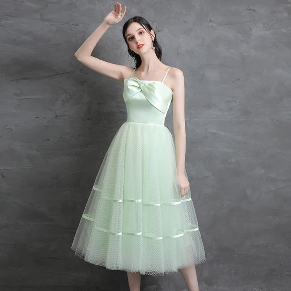 Modest Simple Sage Green Homecoming Graduation Dresses 2021 A-Line Princess Spaghetti