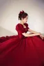 Vintage / Retro Modest / Simple Burgundy Prom Dresses 2021 A-Line / Princess Square Neckline Short Sleeve Backless Floor-Length / Long Prom Formal Dresses