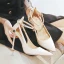 Schlicht Schwarz Cocktail Sandalen Damen 2020 Knöchelriemen 10 cm Stilettos Spitzschuh Sandaletten