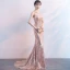 Sparkly Pearl Pink Evening Dresses  2019 Trumpet / Mermaid Scoop Neck Sleeveless Sequins Crystal Rhinestone Sweep Train Formal Dresses