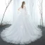 Modern / Fashion White Pregnant Wedding Dresses 2019 Empire V-Neck Lace Flower Rhinestone Sleeveless Backless Chapel Train