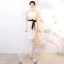 Amazing / Unique Champagne High Low Evening Dresses  2018 Sequins Star Bow Scoop Neck Short Sleeve Short Formal Dresses