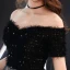 Élégant Noire Robe De Soirée 2019 Princesse De l'épaule Gland Paillettes Manches Courtes Dos Nu Longue Robe De Ceremonie
