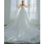 Elegant Ivory Wedding Dresses 2019 A-Line / Princess Off-The-Shoulder Beading Sequins Bow Sleeveless Backless Chapel Train
