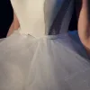 Charming Ivory Wedding Dresses 2019 Ball Gown V-Neck Sequins Cascading Ruffles Sleeveless Backless Court Train