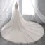 Chic / Beautiful Champagne Wedding Dresses 2019 A-Line / Princess Deep V-Neck Beading Lace Flower Short Sleeve Backless Chapel Train