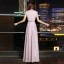 Chic / Beautiful Blushing Pink Evening Dresses  2019 A-Line / Princess Scoop Neck Glitter Polyester Sash Sleeveless Floor-Length / Long Formal Dresses